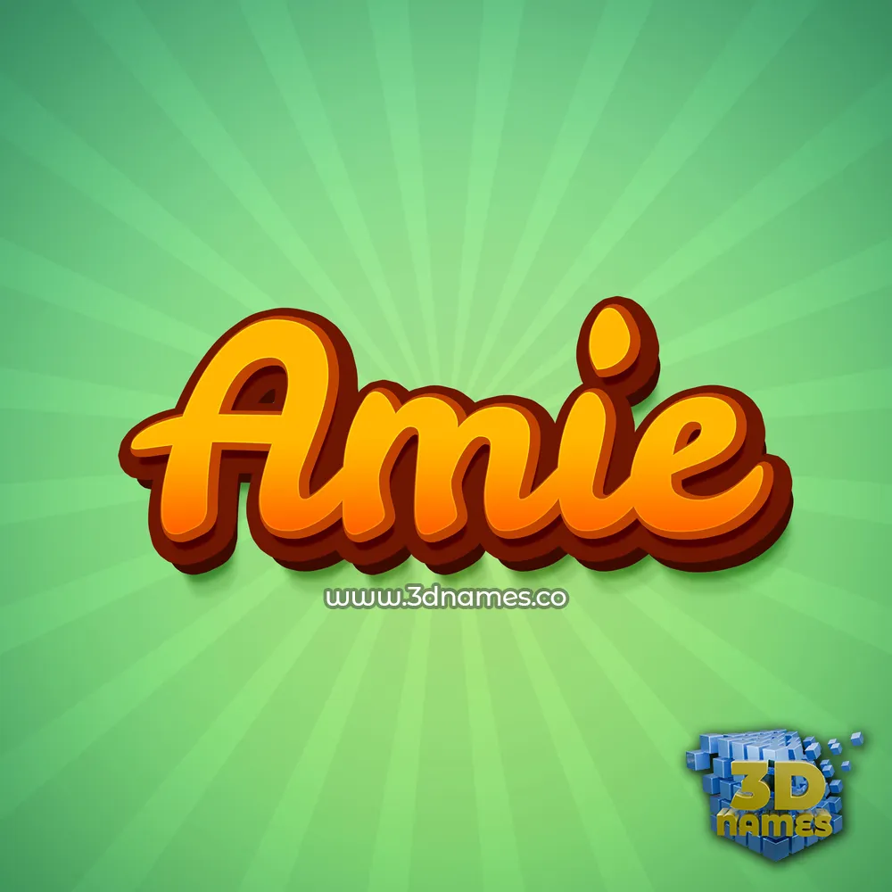 amie in Green Rays style - 3D name wallpaper