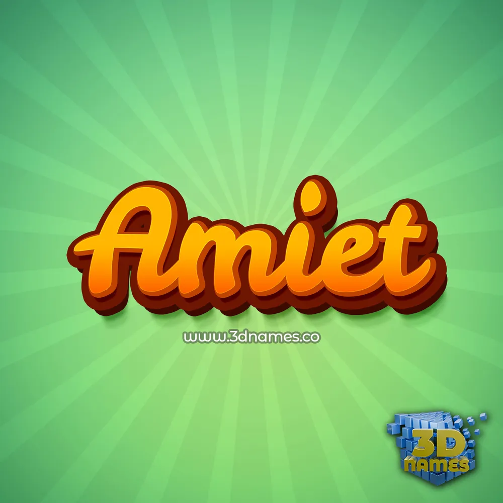 amiet in Green Rays style - 3D name wallpaper