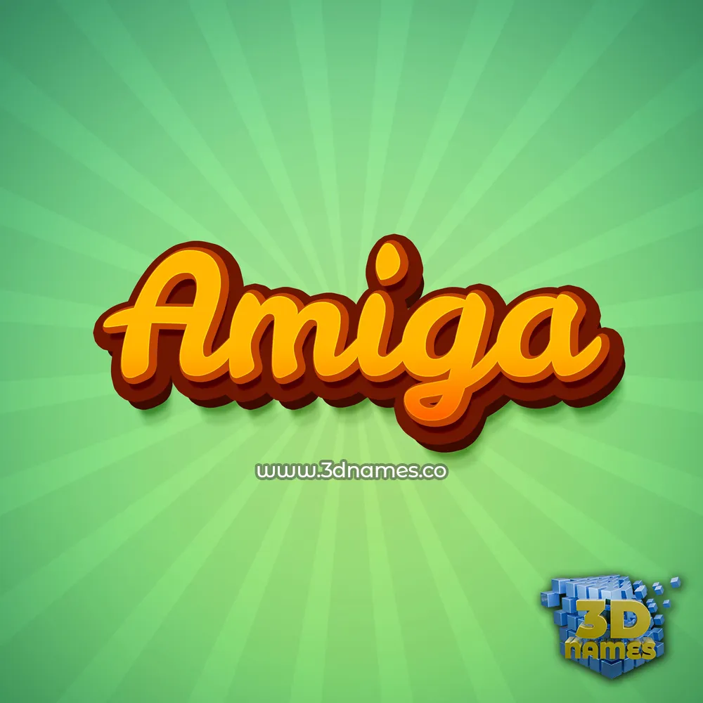 amiga in Green Rays style - 3D name wallpaper