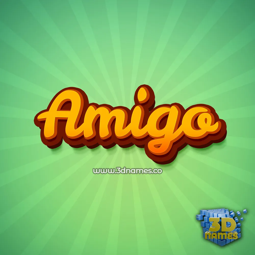 amigo in Green Rays style - 3D name wallpaper
