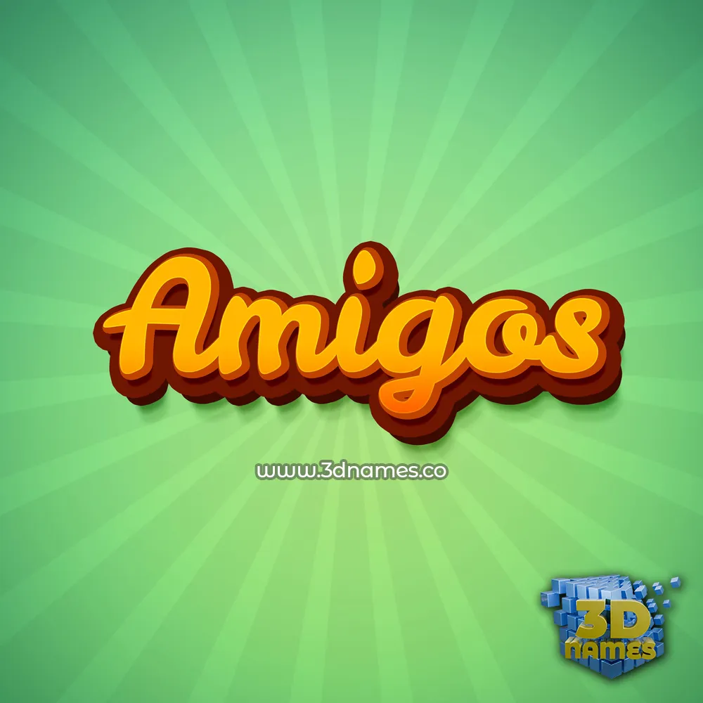 amigos in Green Rays style - 3D name wallpaper
