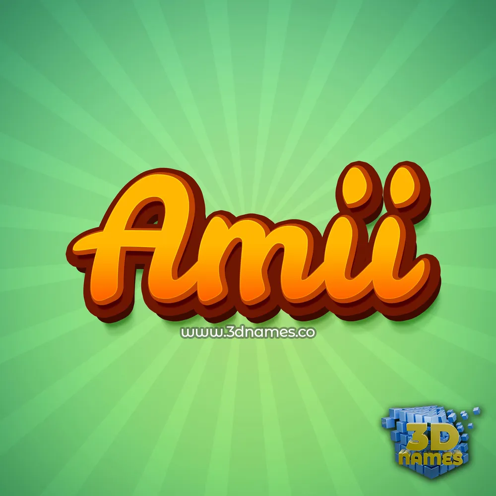 amii in Green Rays style - 3D name wallpaper