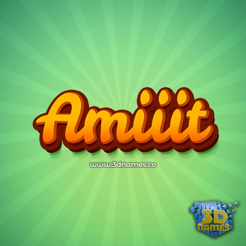 amiiit in Green Rays style - 3D name wallpaper