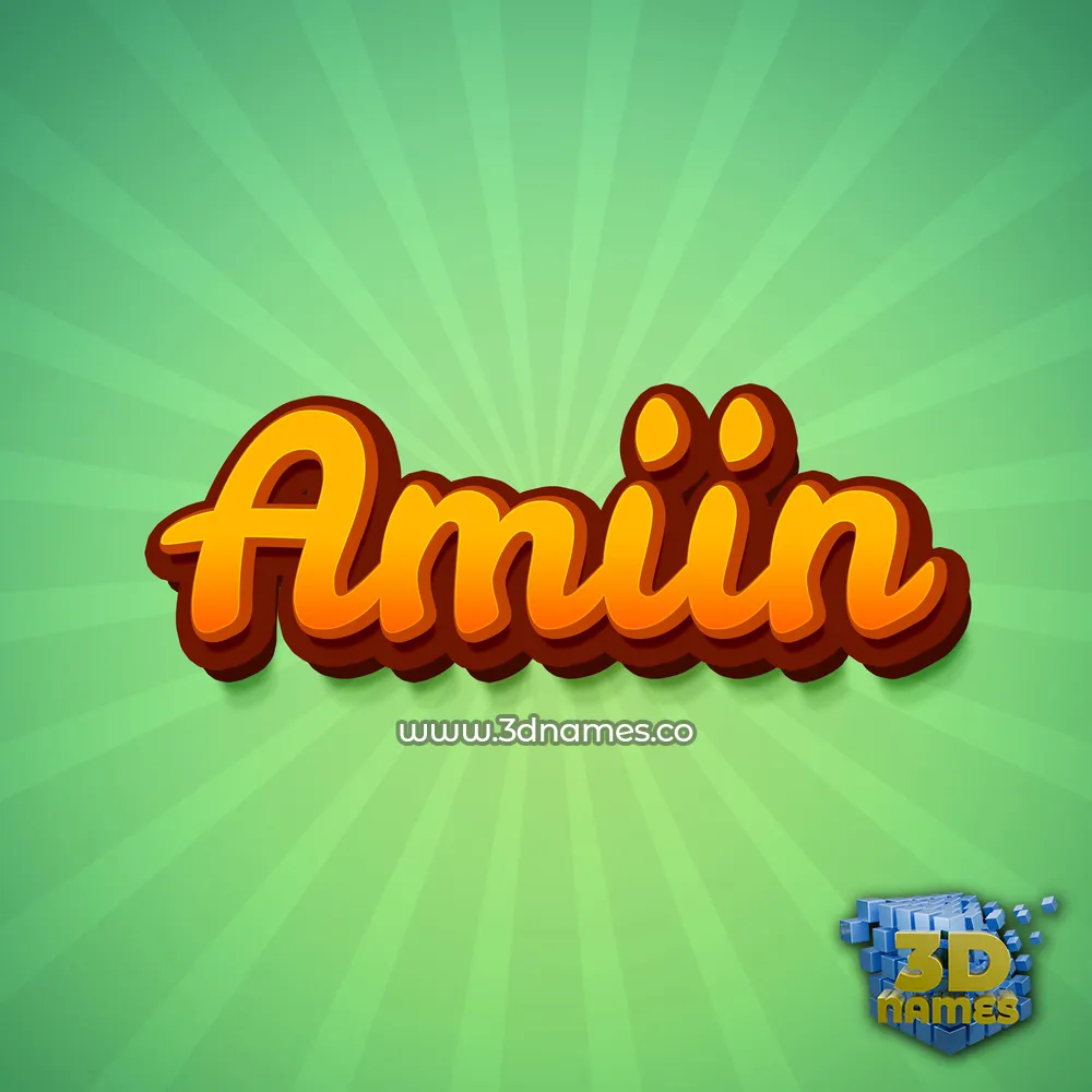 amiin in Green Rays style - 3D name wallpaper