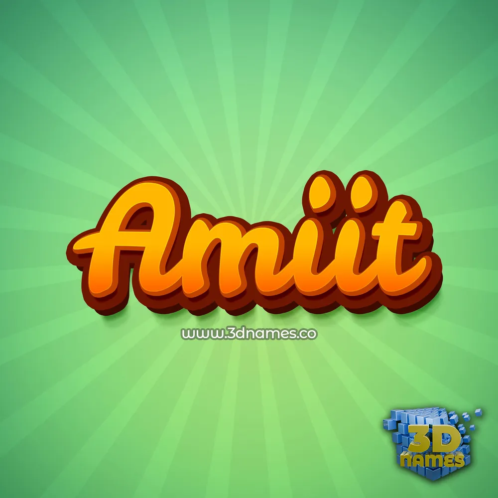 amiit in Green Rays style - 3D name wallpaper