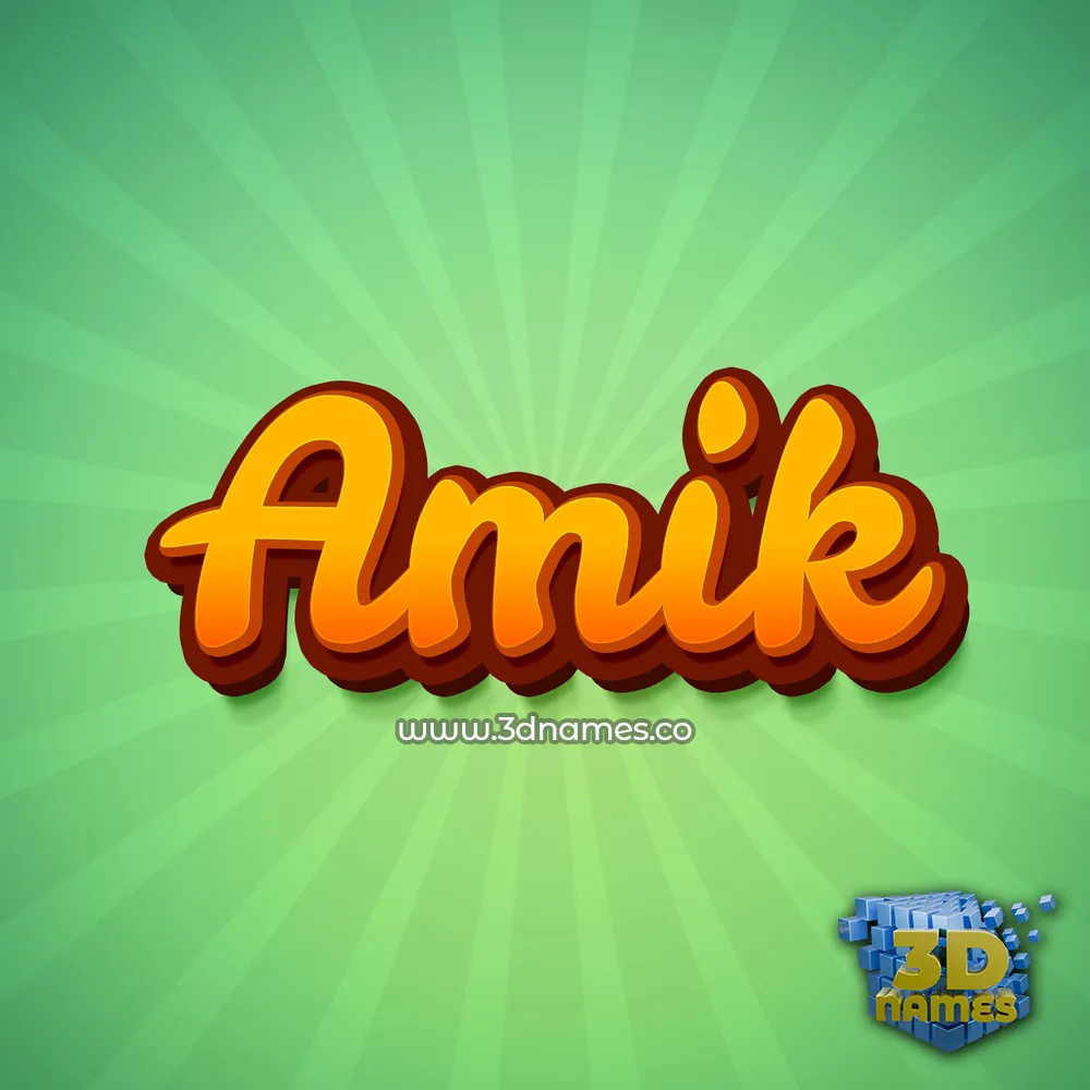 amik in Green Rays style - 3D name wallpaper