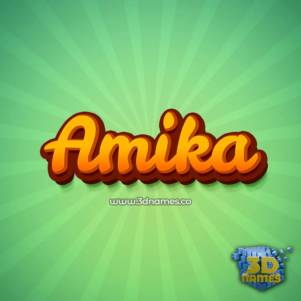amika in Green Rays style - 3D name wallpaper