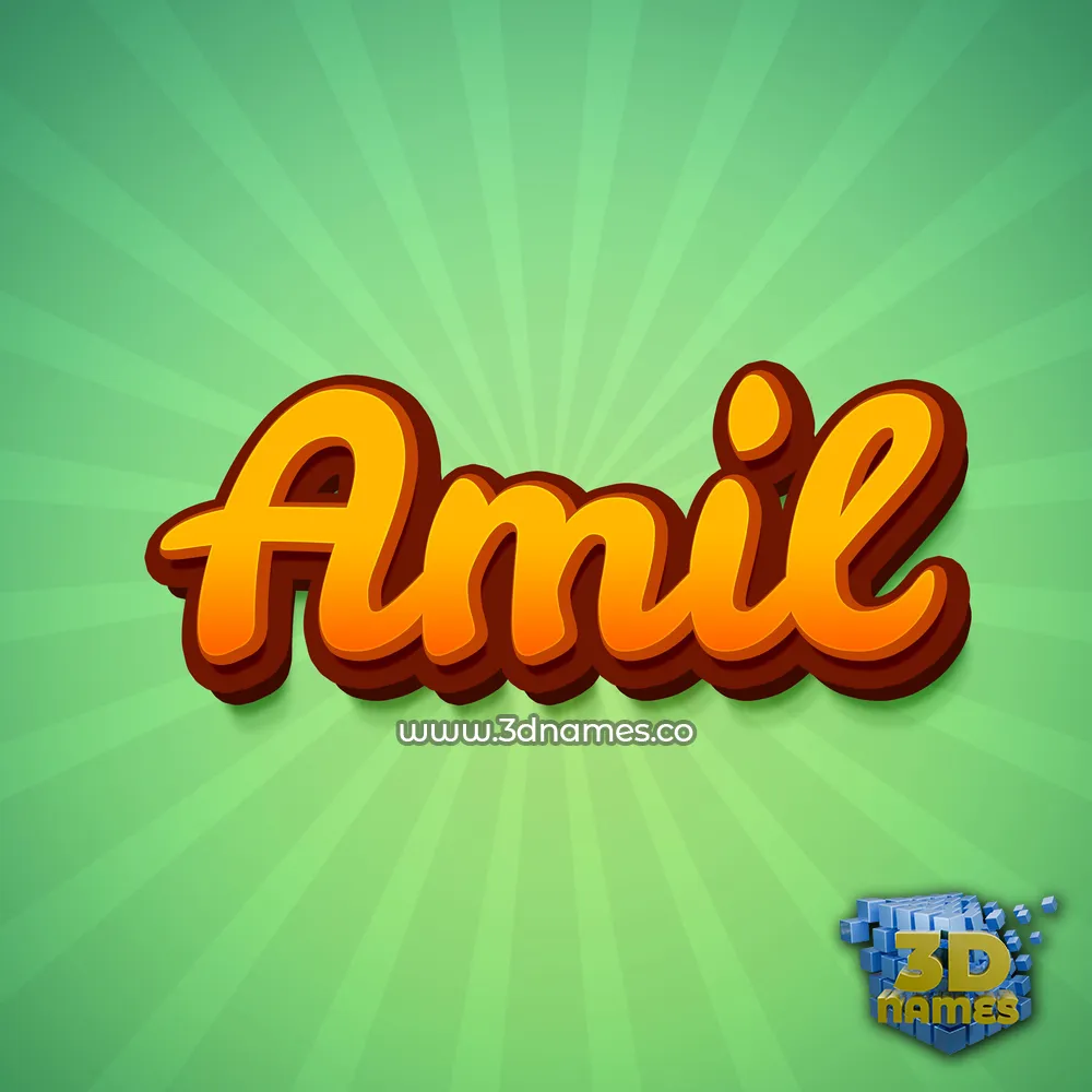 amil in Green Rays style - 3D name wallpaper