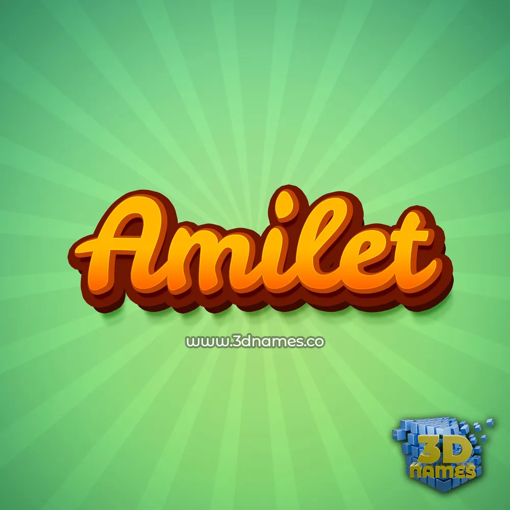 amilet in Green Rays style - 3D name wallpaper
