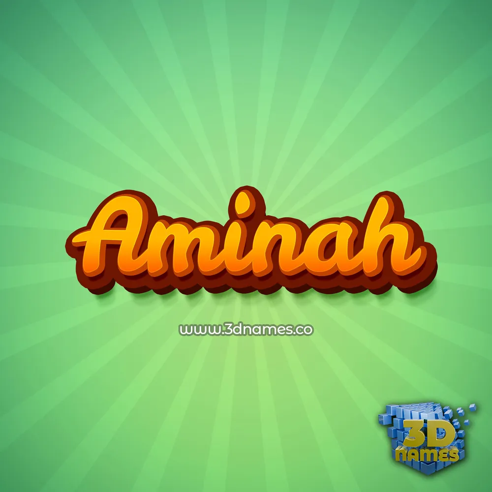 aminah in Green Rays style - 3D name wallpaper