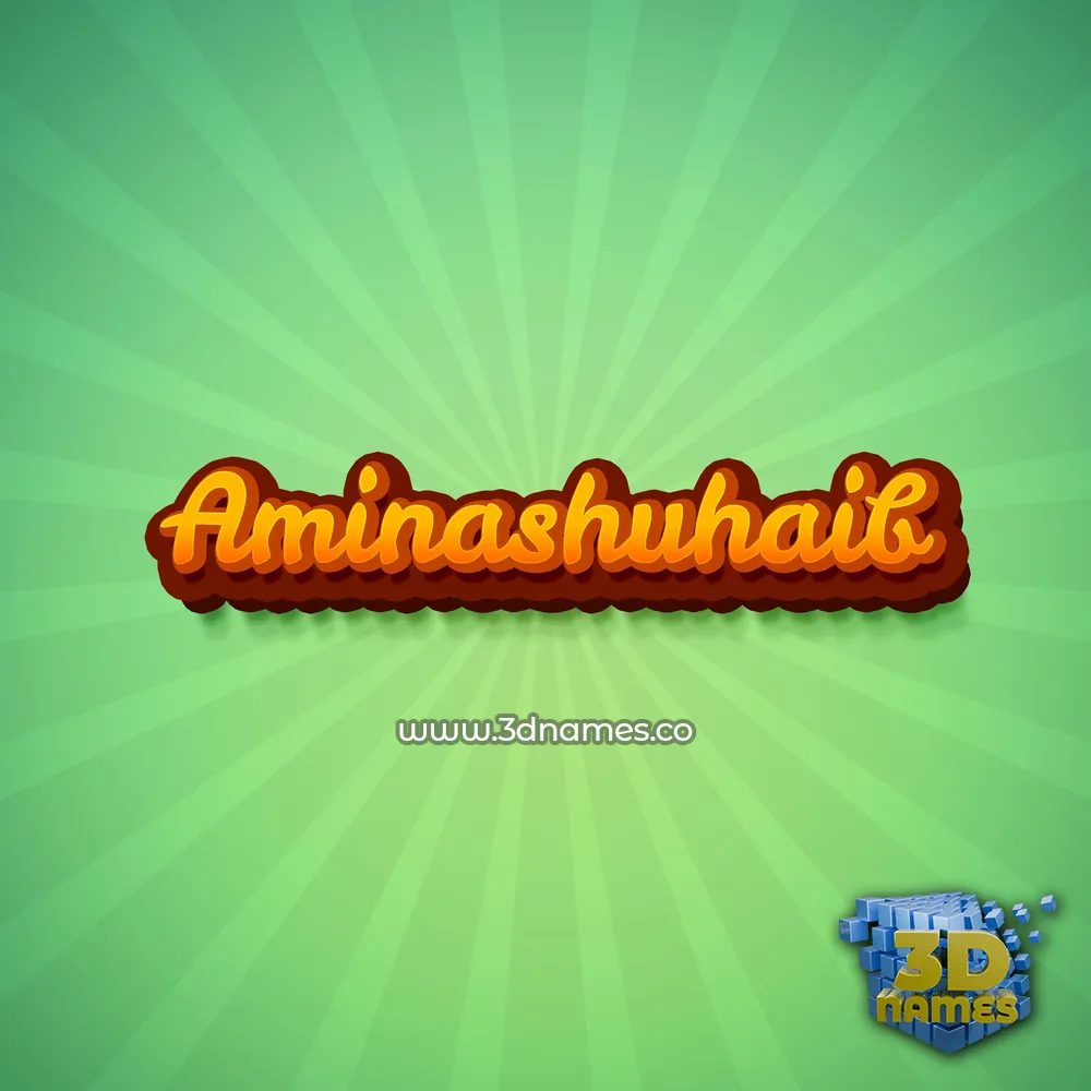 aminashuhaib in Green Rays style - 3D name wallpaper