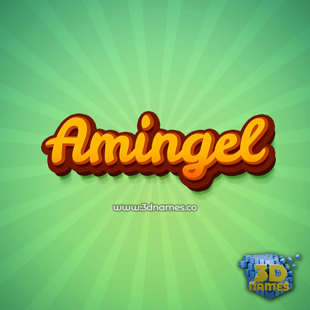 amingel in Green Rays style - 3D name wallpaper