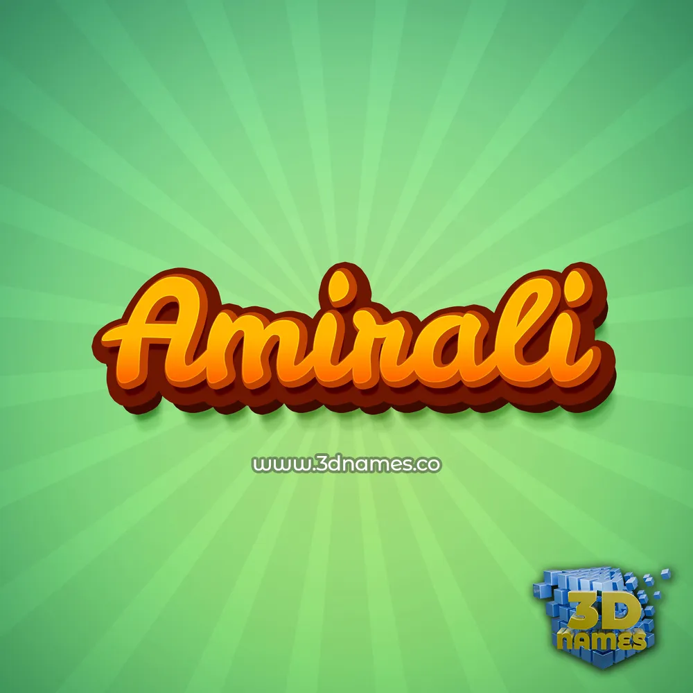 amirali in Green Rays style - 3D name wallpaper