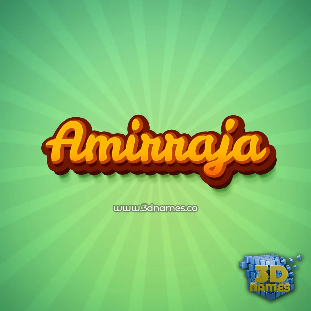amirraja in Green Rays style - 3D name wallpaper