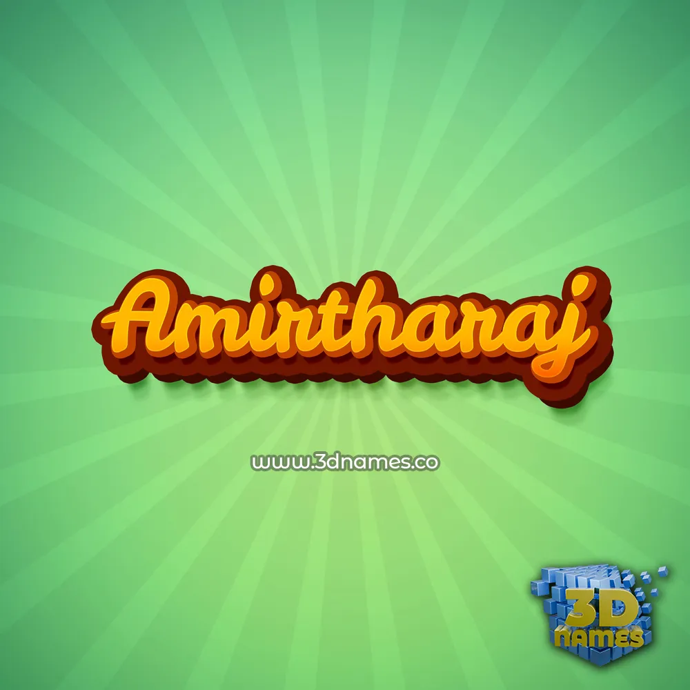 amirtharaj in Green Rays style - 3D name wallpaper