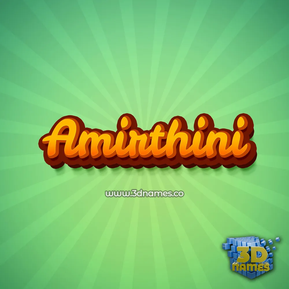 amirthini in Green Rays style - 3D name wallpaper