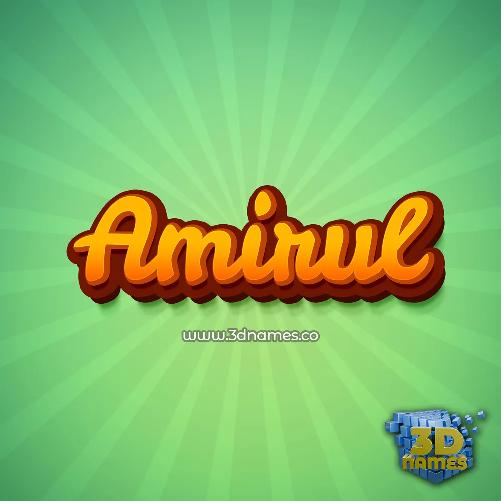 amirul in Green Rays style - 3D name wallpaper