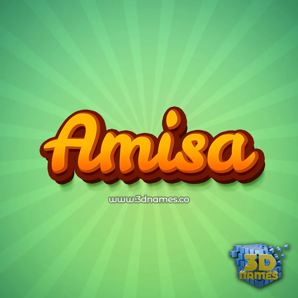 amisa in Green Rays style - 3D name wallpaper