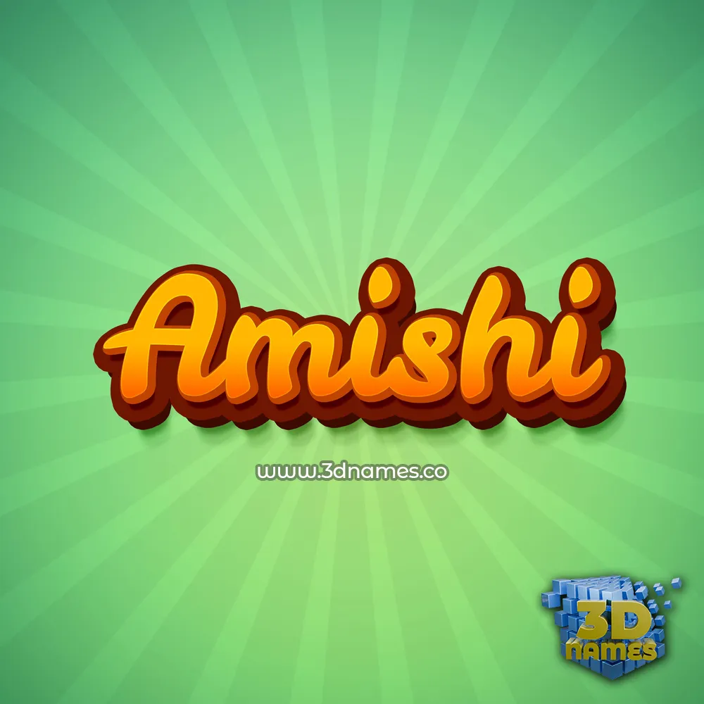 amishi in Green Rays style - 3D name wallpaper