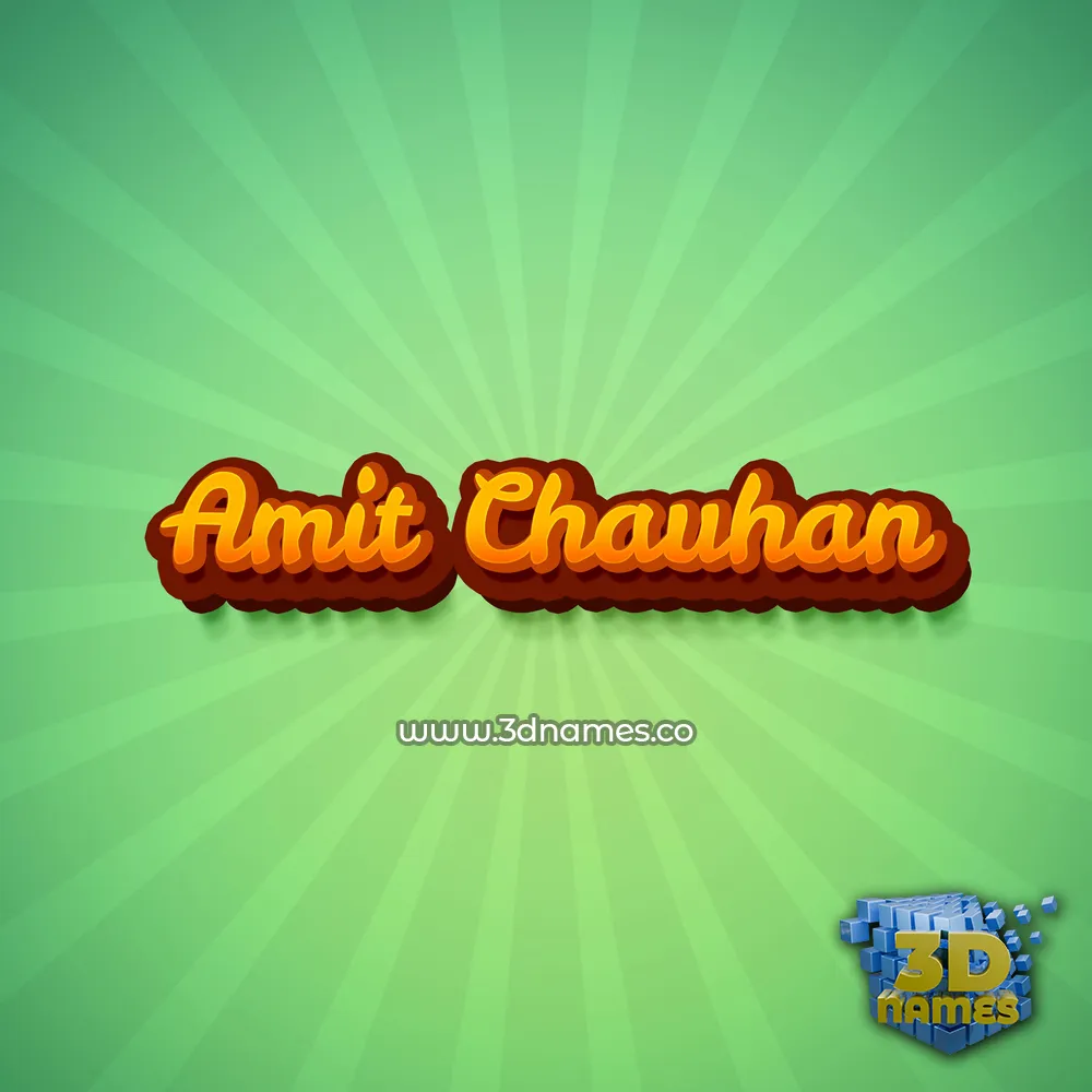amit chauhan in Green Rays style - 3D name wallpaper