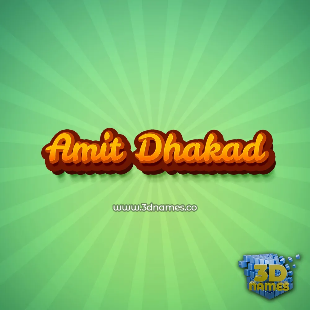 amit dhakad in Green Rays style - 3D name wallpaper