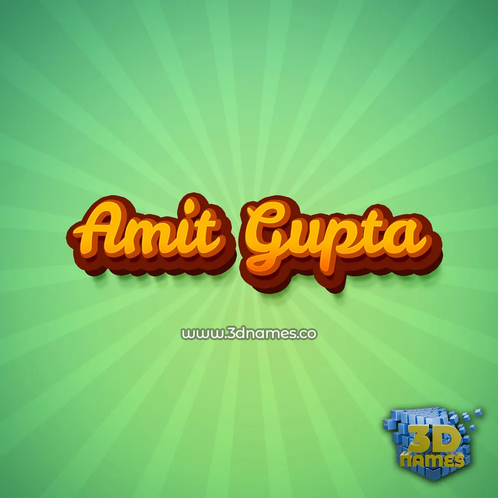 amit gupta in Green Rays style - 3D name wallpaper
