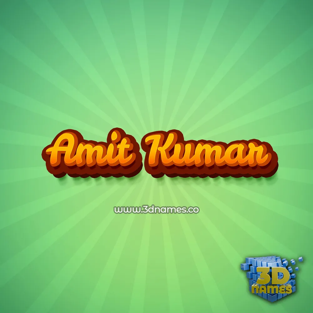 amit kumar in Green Rays style - 3D name wallpaper