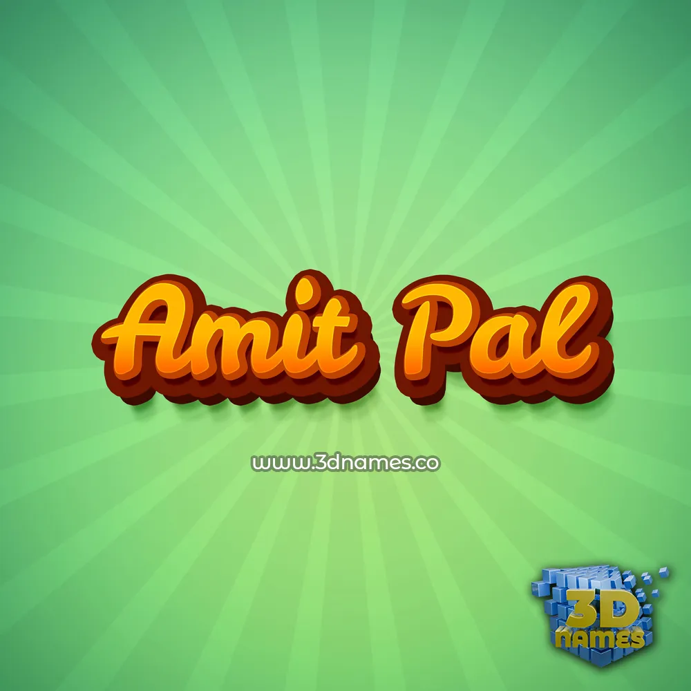 amit pal in Green Rays style - 3D name wallpaper