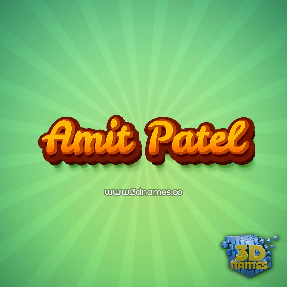 amit patel in Green Rays style - 3D name wallpaper