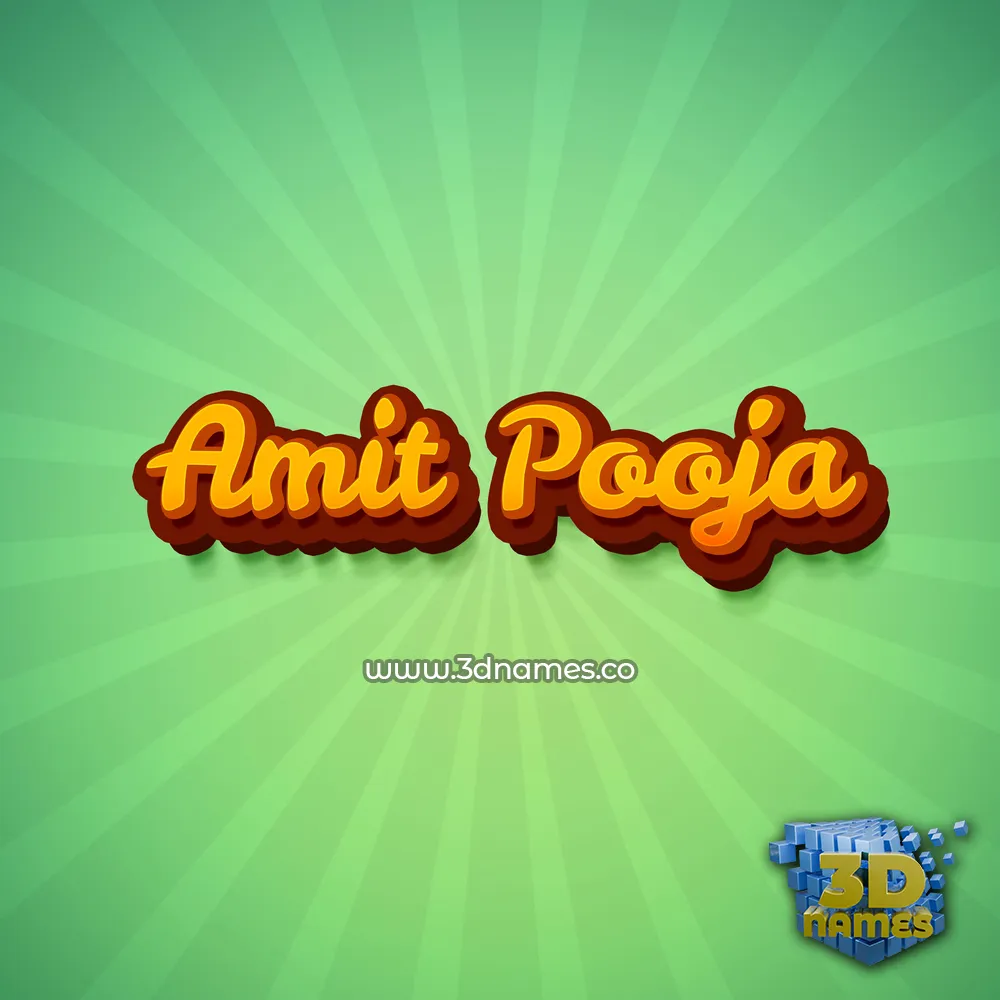 amit pooja in Green Rays style - 3D name wallpaper
