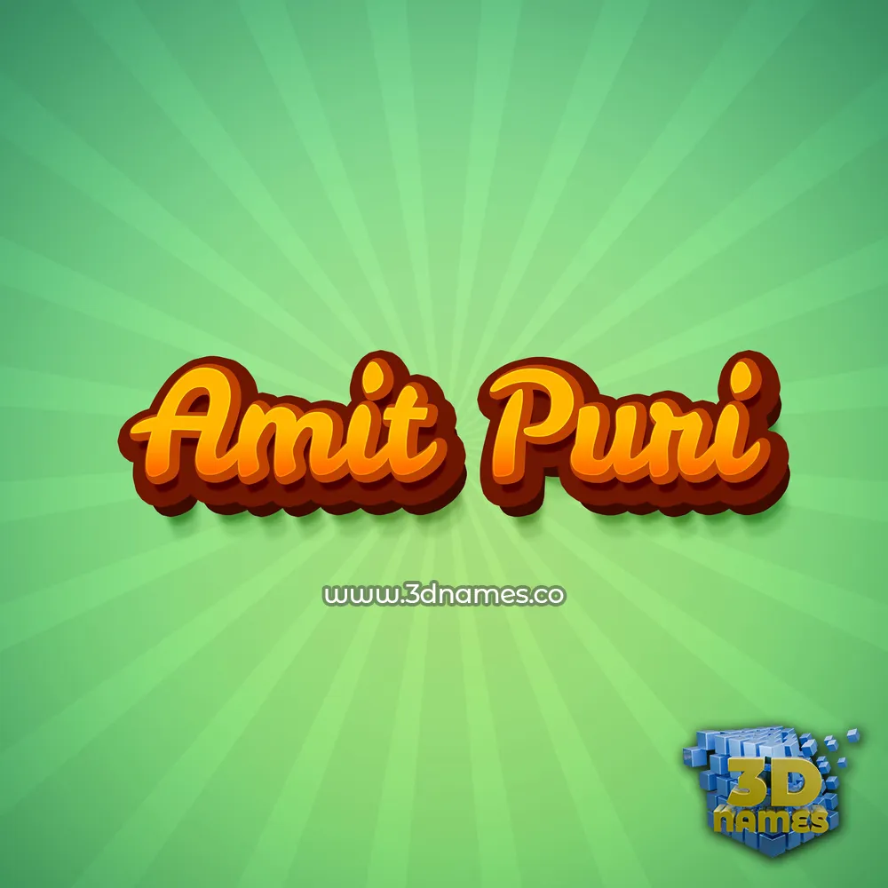 amit puri in Green Rays style - 3D name wallpaper