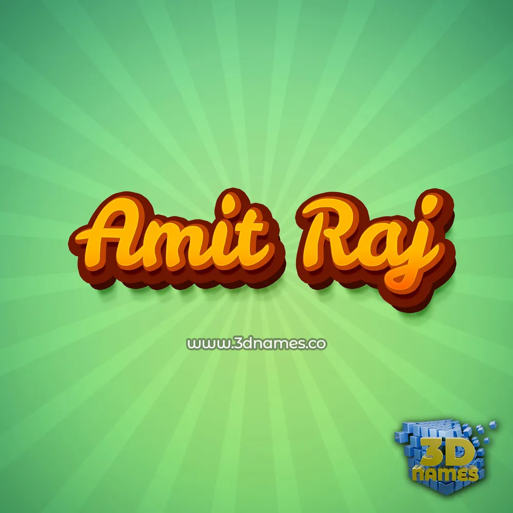 amit raj in Green Rays style - 3D name wallpaper