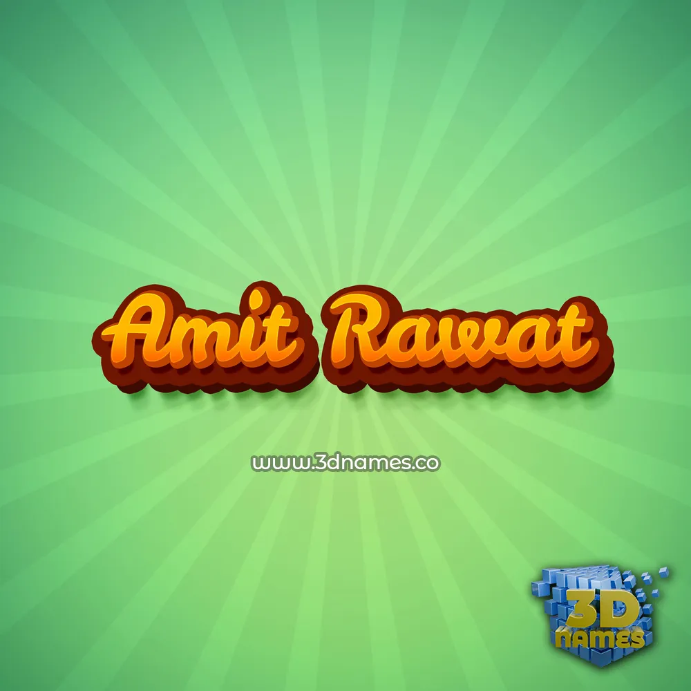 amit rawat in Green Rays style - 3D name wallpaper