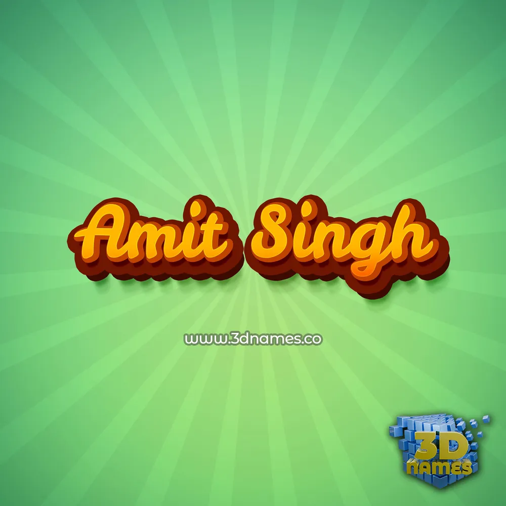 amit singh in Green Rays style - 3D name wallpaper