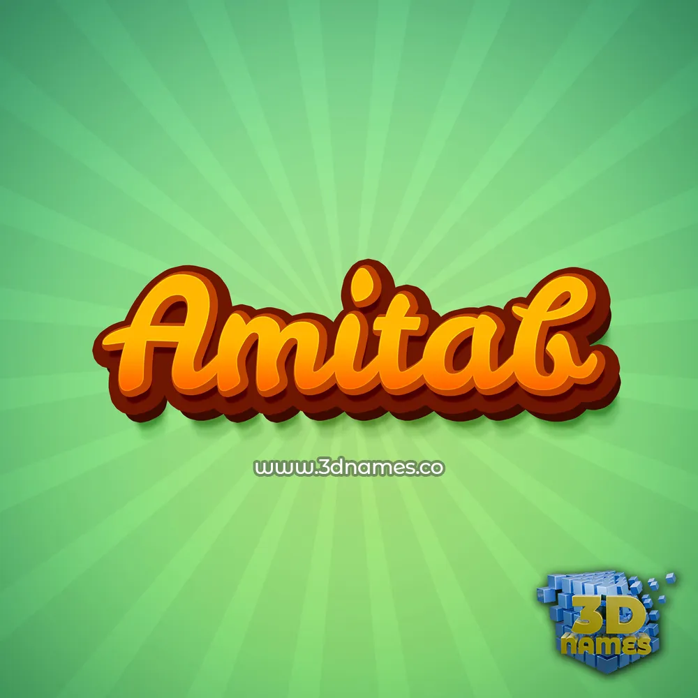 amitab in Green Rays style - 3D name wallpaper