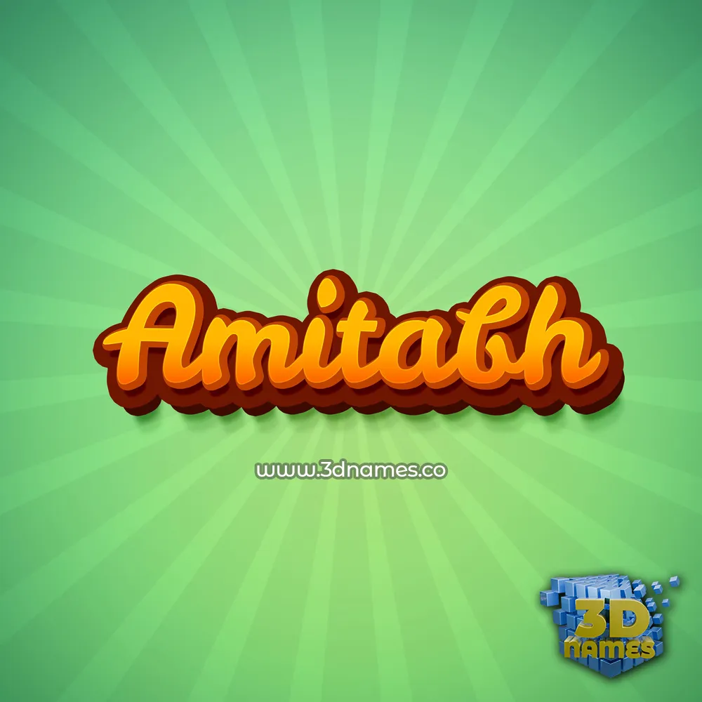 amitabh in Green Rays style - 3D name wallpaper