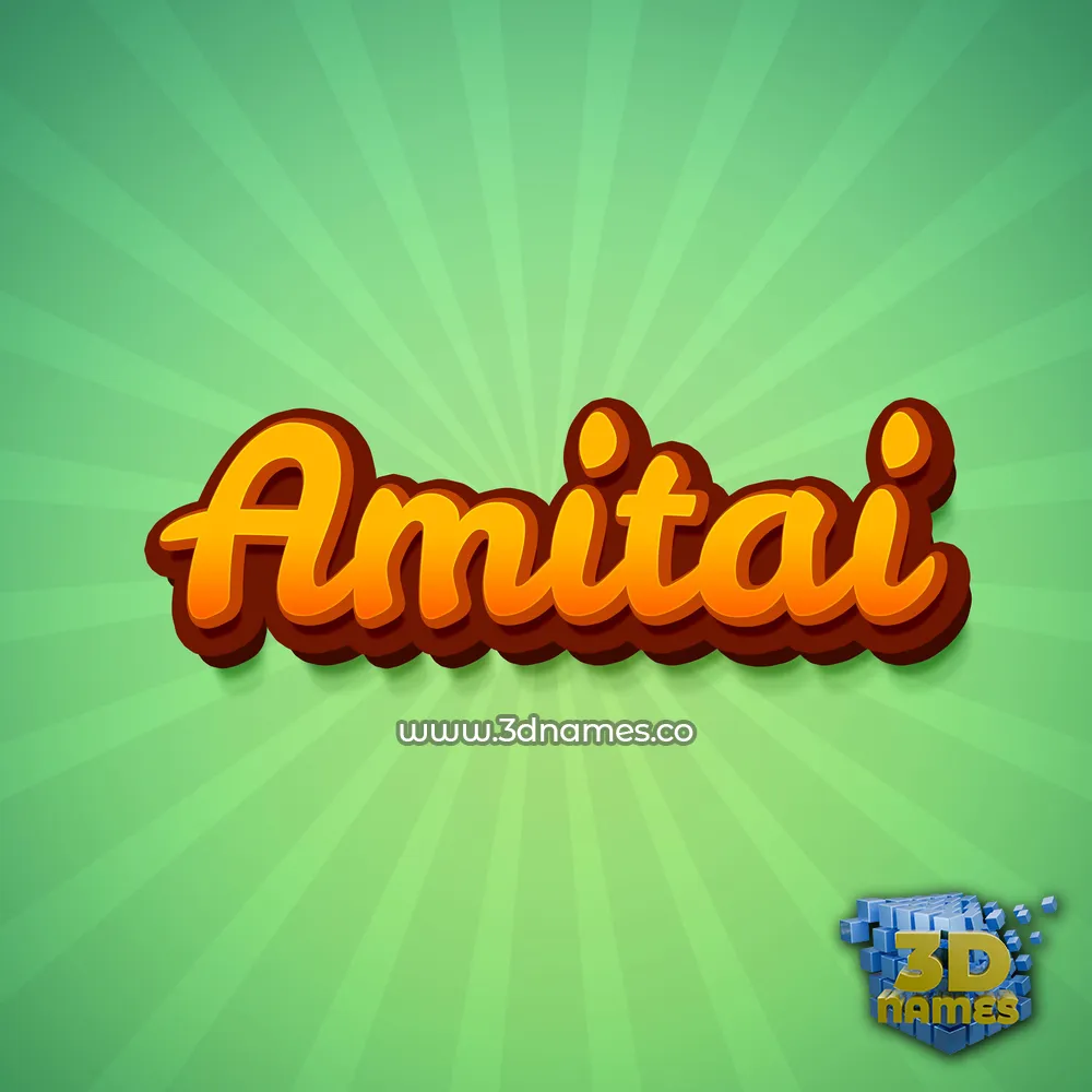 amitai in Green Rays style - 3D name wallpaper