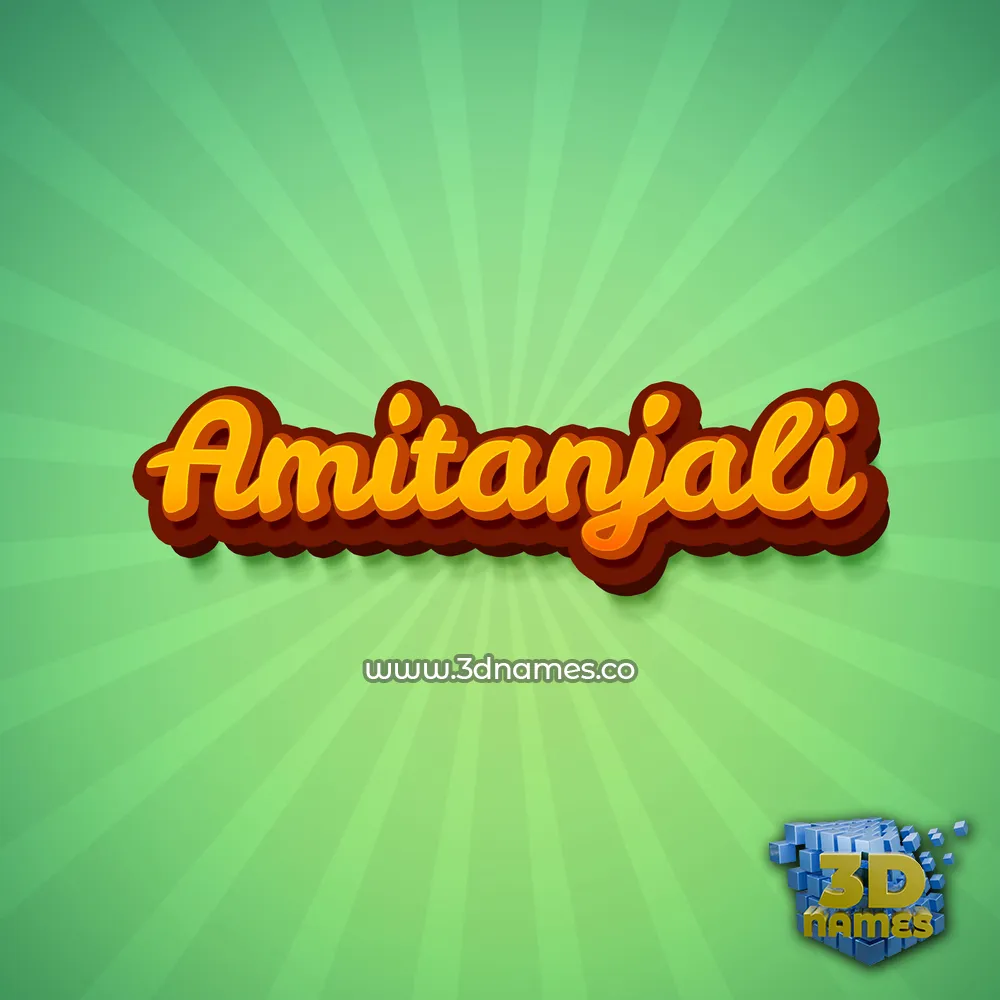 amitanjali in Green Rays style - 3D name wallpaper