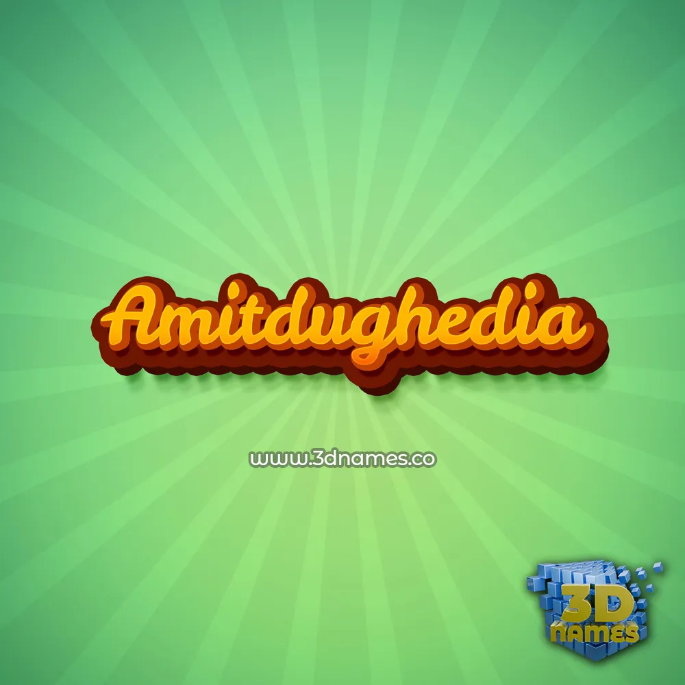 amitdughedia in Green Rays style - 3D name wallpaper