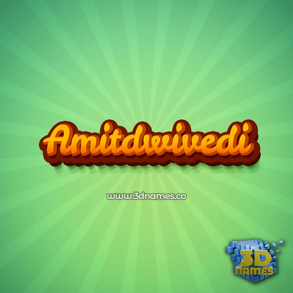 amitdwivedi in Green Rays style - 3D name wallpaper