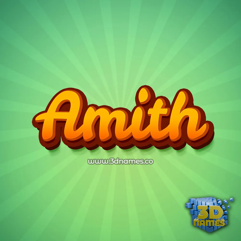 amith in Green Rays style - 3D name wallpaper