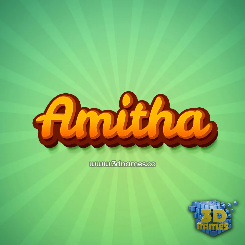 amitha in Green Rays style - 3D name wallpaper