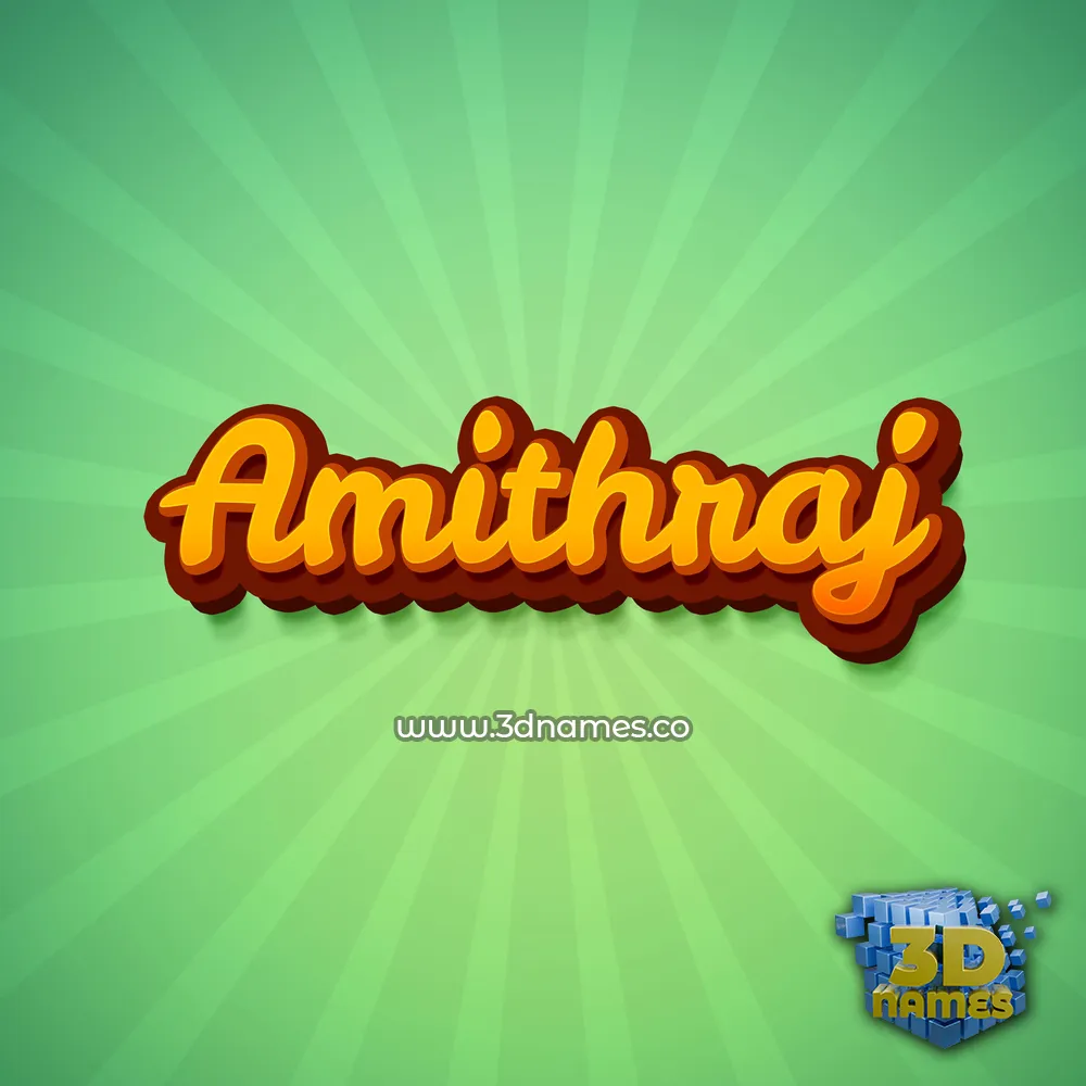 amithraj in Green Rays style - 3D name wallpaper