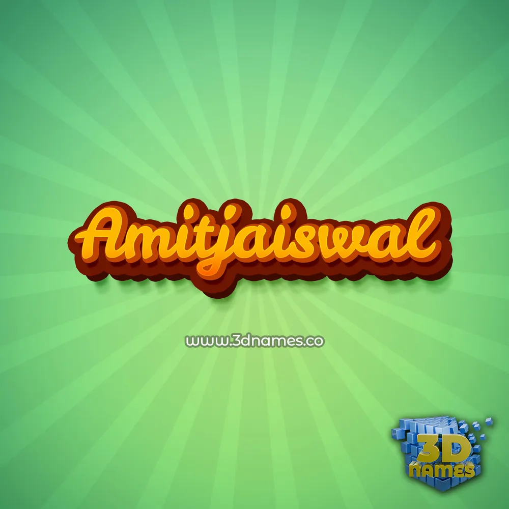 amitjaiswal in Green Rays style - 3D name wallpaper
