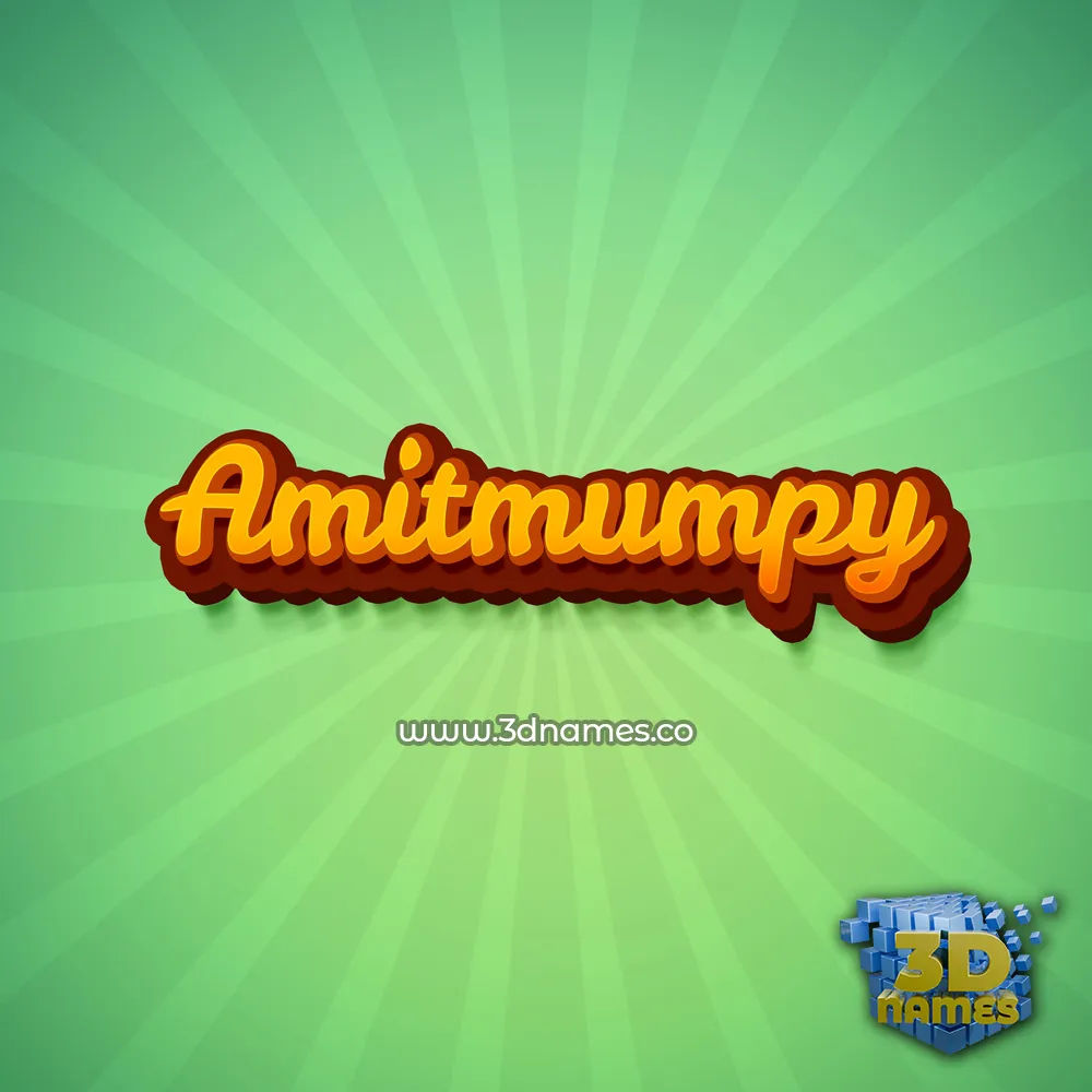 amitmumpy in Green Rays style - 3D name wallpaper