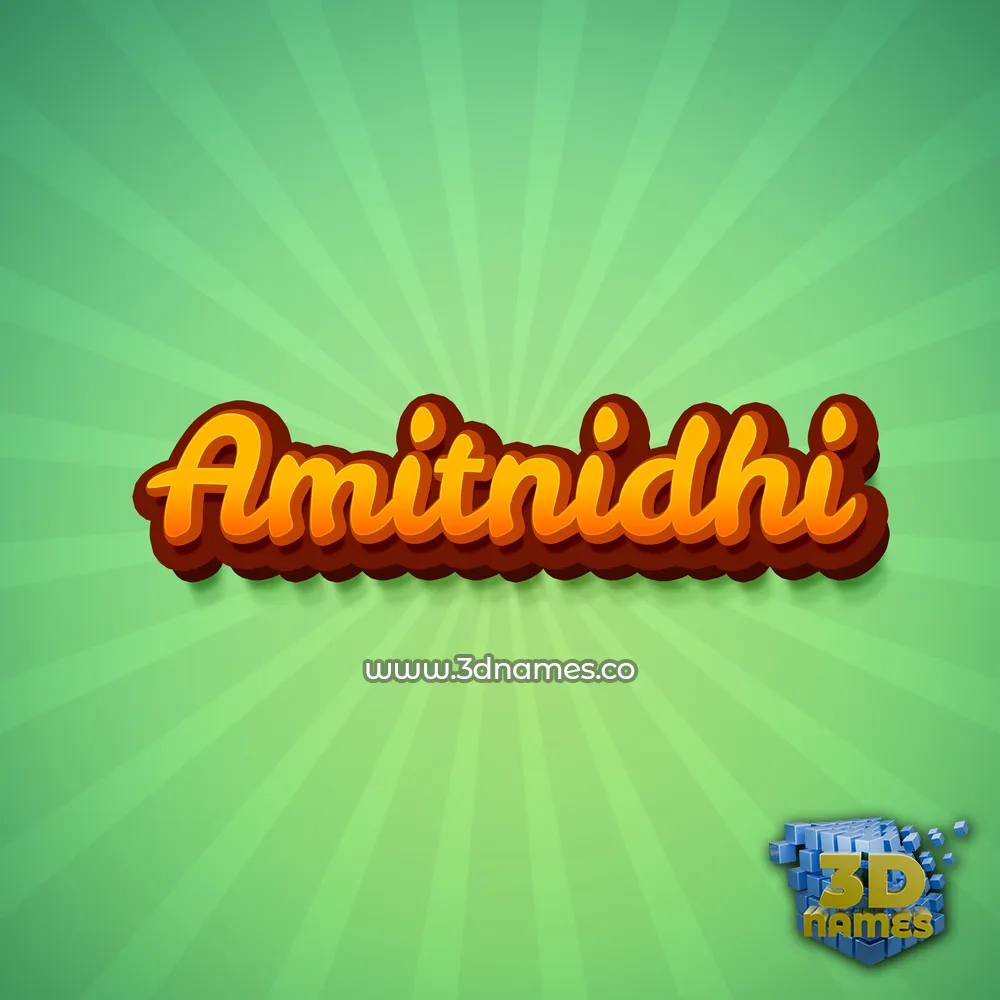 amitnidhi in Green Rays style - 3D name wallpaper