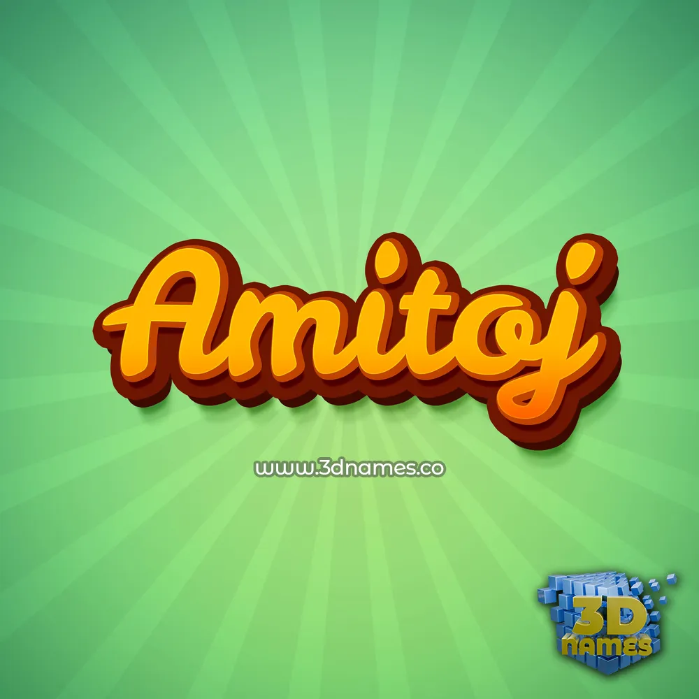 amitoj in Green Rays style - 3D name wallpaper