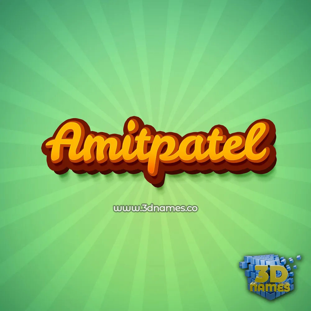 amitpatel in Green Rays style - 3D name wallpaper
