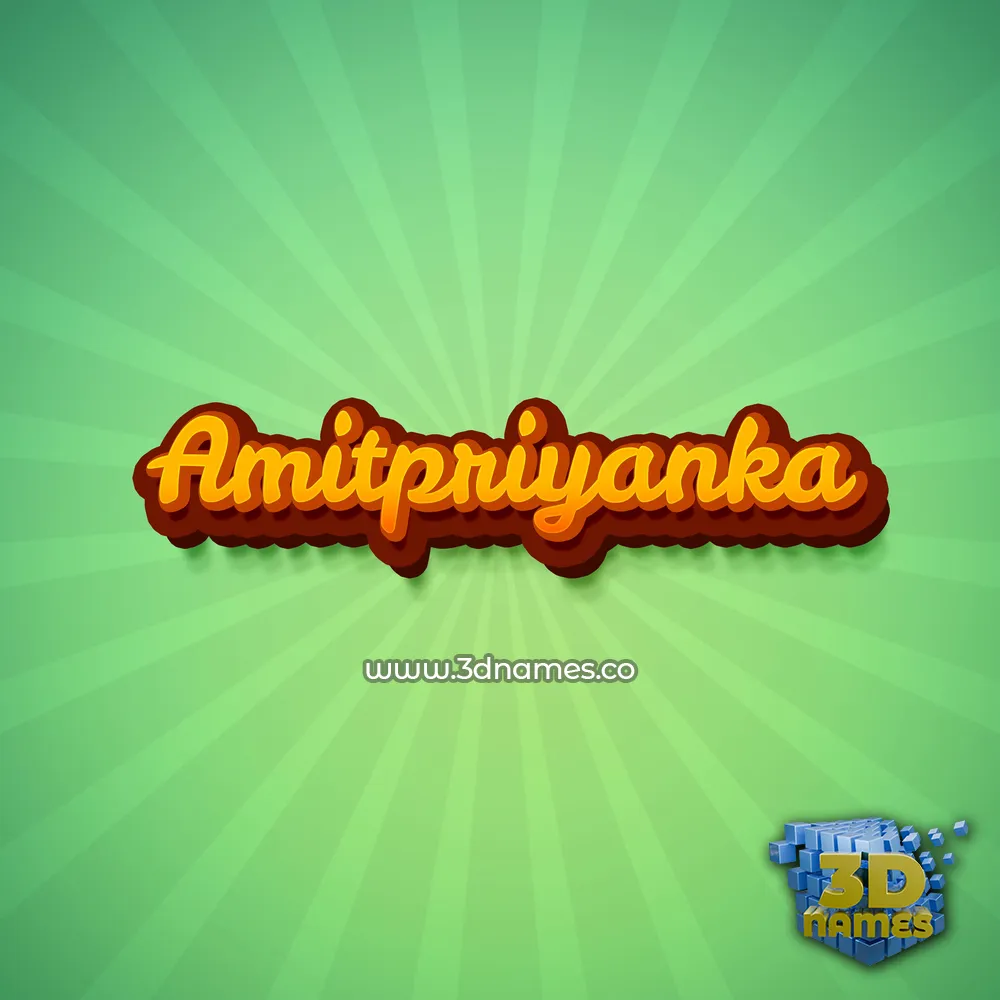amitpriyanka in Green Rays style - 3D name wallpaper