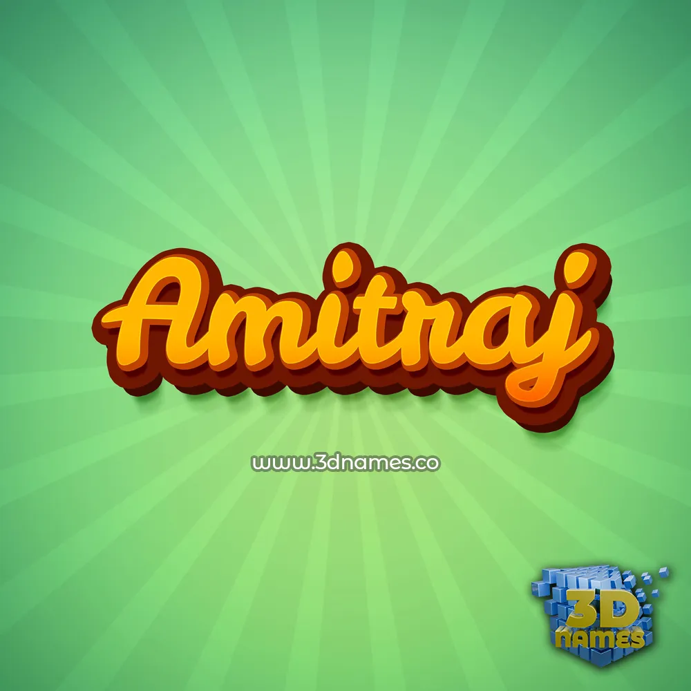 amitraj in Green Rays style - 3D name wallpaper